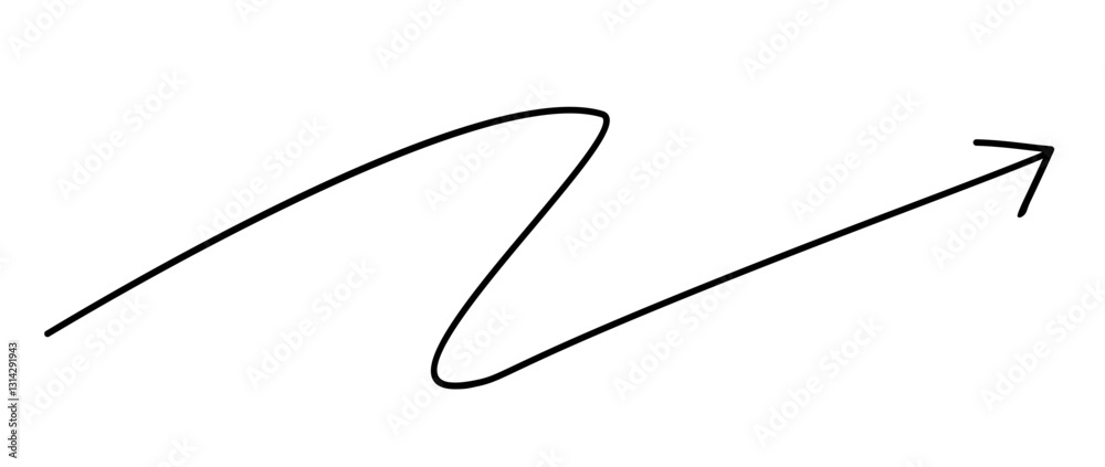 Fototapeta premium Curved and spiral arrows fine line, curved arrows handmade, arrows illustrations