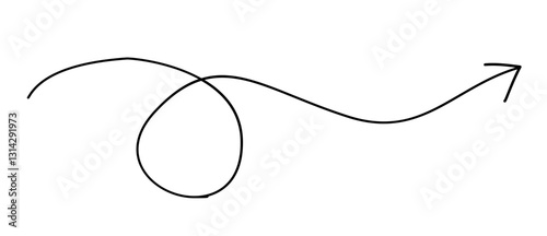 Curved and spiral arrows fine line, curved arrows handmade, arrows illustrations