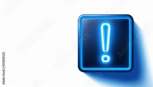 네온 블루 색상의 '!' 기호가 빛나는 배경화면