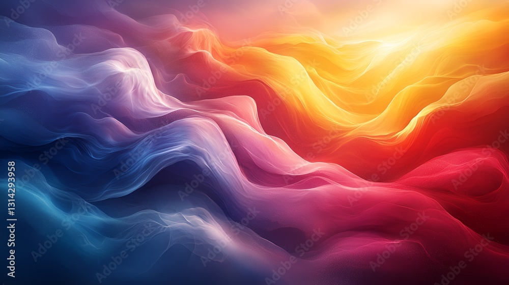 Obraz premium Abstract colorful wavy landscape background. Possible use wallpaper, website background, design inspiration