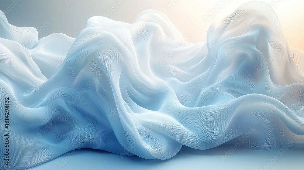 Fototapeta premium Abstract Light Blue and White Swirling Background Design