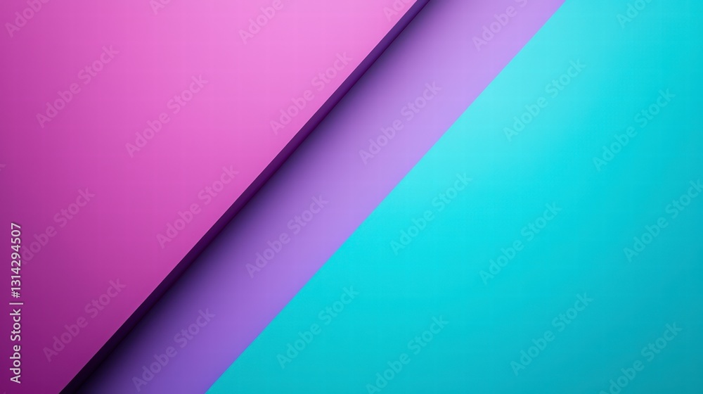 Geometric Harmony: A captivating abstract composition of layered paper in vivid hues of purple and turquoise, creating a modern and artistic visual.