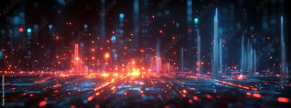 Fototapeta premium Business Growth Strategies Amid Economic Crisis Analyzing Digital Financial Graphs and Data Exchange for Recovery and Success in Global Markets