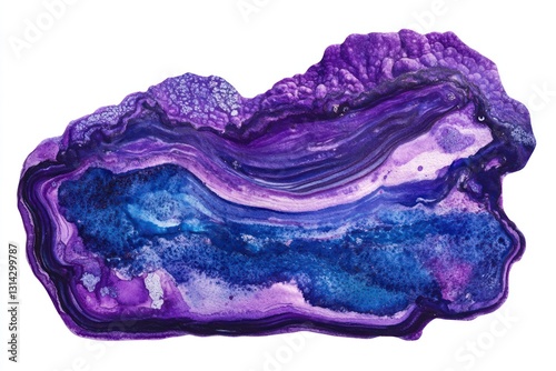 Rich purple and blue watercolor stain isolated