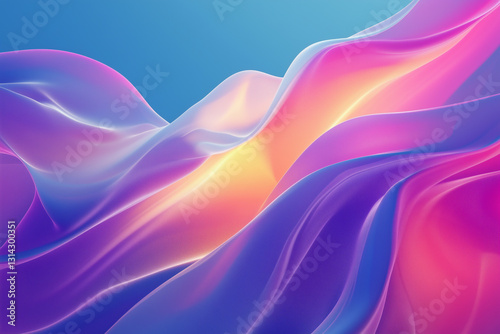 Abstract color waves with a glowing center create a dynamic visual effect