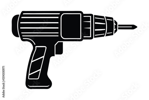 Black silhouette hand drill icon