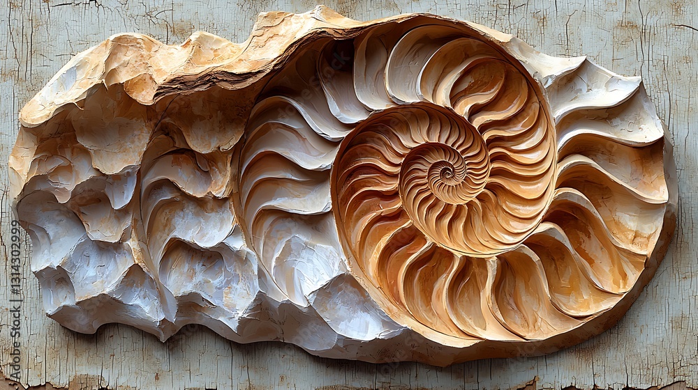 Carved Nautilus Shell for Stone Background. Carved Nautilus Shell for Stone Background.