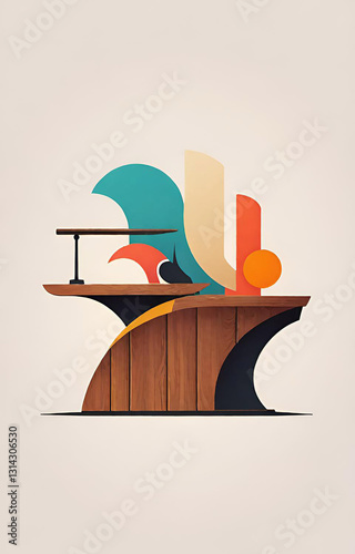 vector illustration of a retro background with a pirate ship