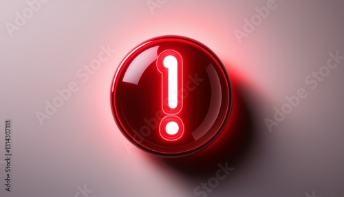 붉은색 네온 스타일의 '!' 기호가 빛나는 배경화면