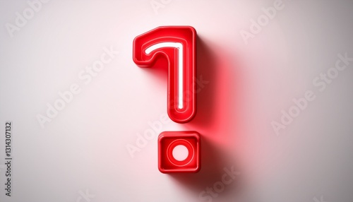 붉은색 네온 스타일의 '!' 기호가 빛나는 배경화면