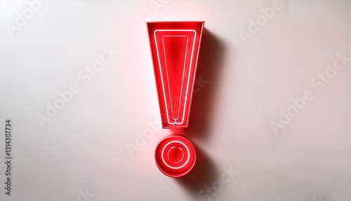 붉은색 네온 스타일의 '!' 기호가 빛나는 배경화면