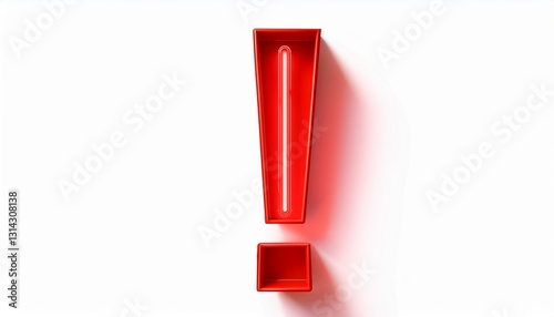 붉은색 네온 스타일의 '!' 기호가 빛나는 배경화면