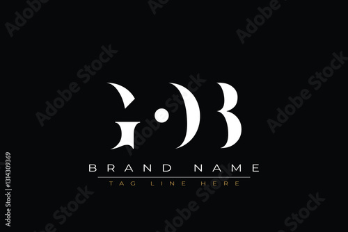 GOB abstract letter logo design. This logo is designed by three abstract letters.