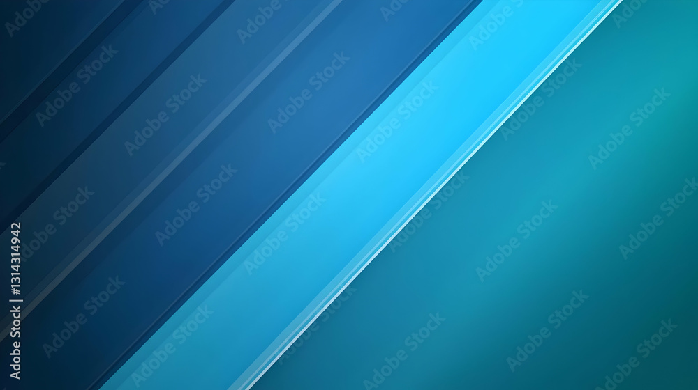 Obraz premium Abstract Teal Blue And Navy Blue Diagonal Stripes Intersecting With Modern Minimalist Design And Soft Blurred Background
