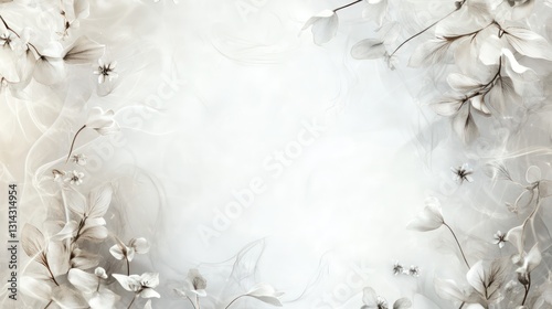 Whimsical white smoke frame border on transparency