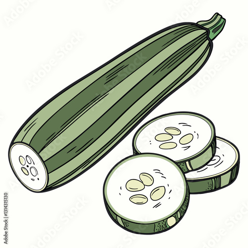 A fresh-zucchini no-shadows no-reflections place.