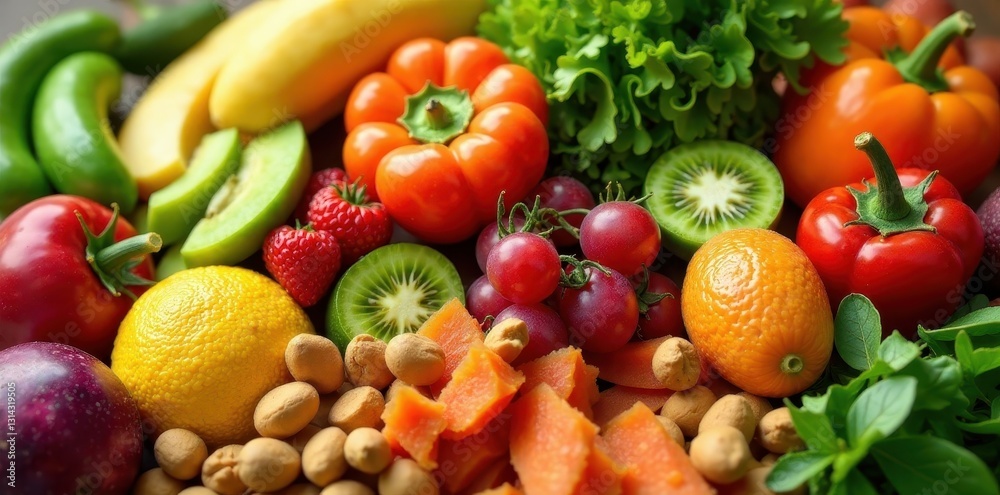 Close-up of assorted healthy foods arranged in pyramid shape, texture, still life, food styling Close-up of assorted healthy foods arranged in pyramid shape, texture, still life, food styling