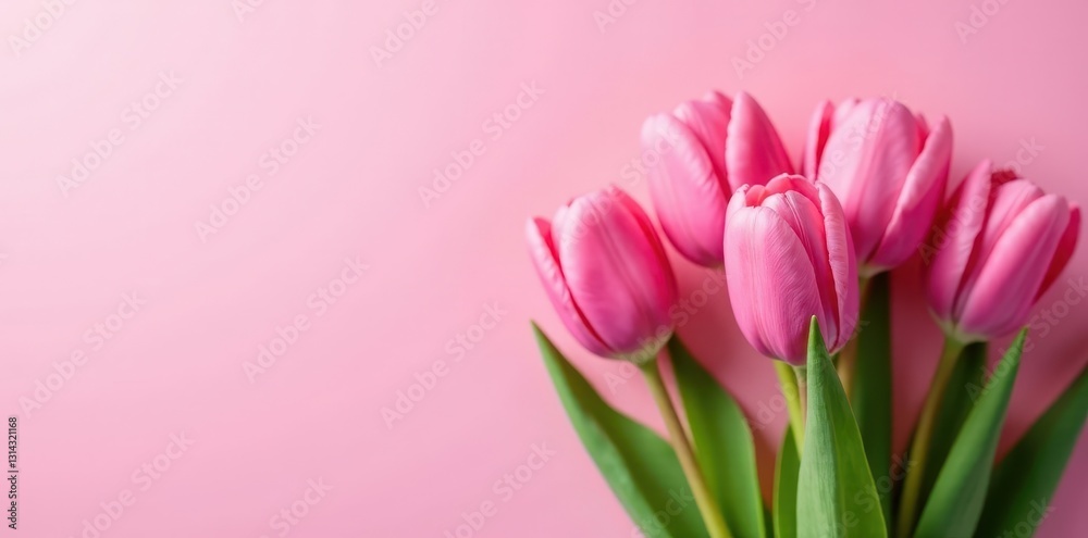 Close-up, vibrant pink tulip bouquet Pastel pink backdrop , flowers, nature, celebration Close-up, vibrant pink tulip bouquet Pastel pink backdrop , flowers, nature, celebration