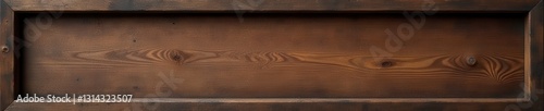 Dark-framed oblong wooden sign, natural grain , decorative signboard, wood texture, vintage