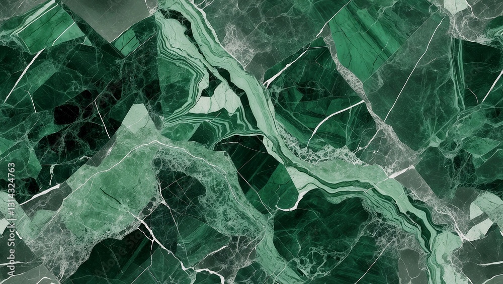 Naklejka premium Intricate green marble surface with textured patterns