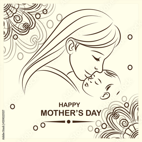 Mother's day line art for all.