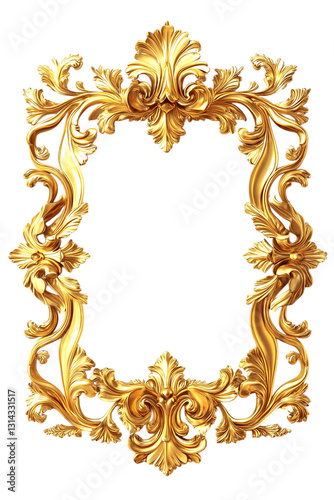 Ornate Golden Baroque Frame: A Regal Design
