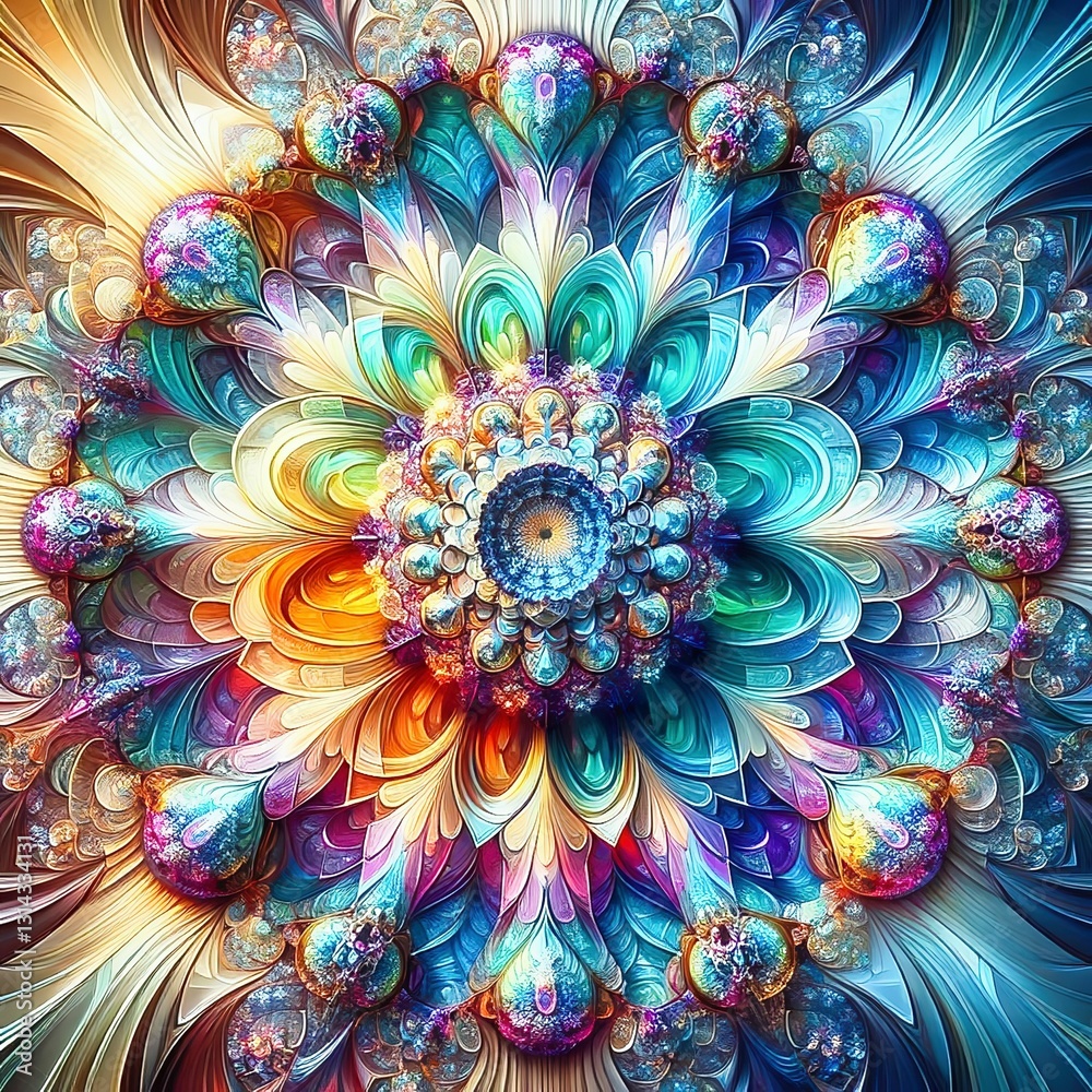 Abstract, colorful fractal art with flowing, wave-like patterns. Glass textures. Abstract, colorful fractal art with flowing, wave-like patterns. Glass textures.