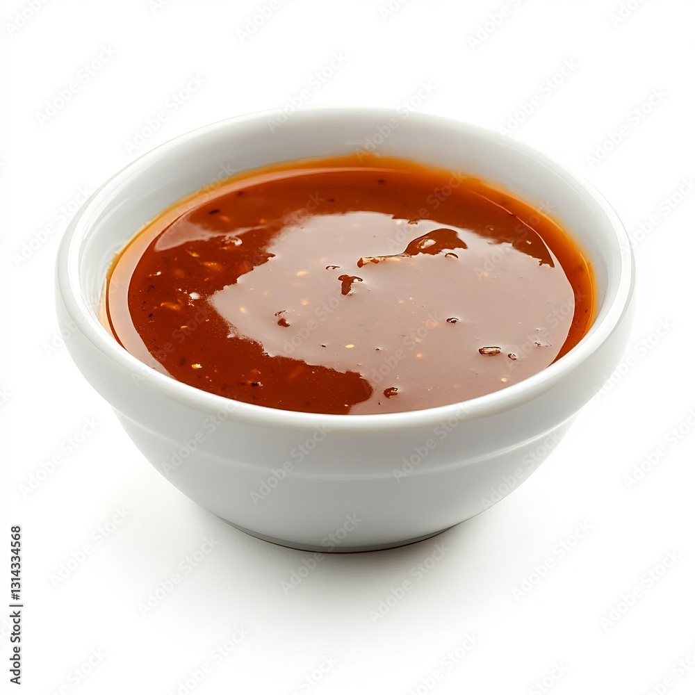 Vibrant Red Sauce in a White Bowl - A Culinary Delight