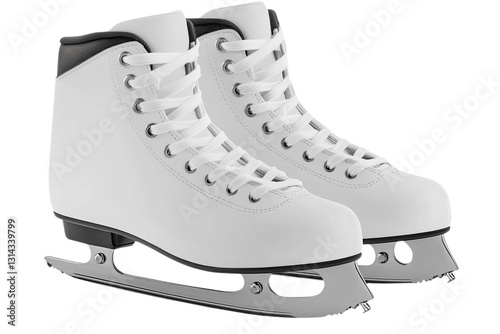 Obraz na płótnie Pair of Elegant White Figure Skates Ready for Ice w salonie