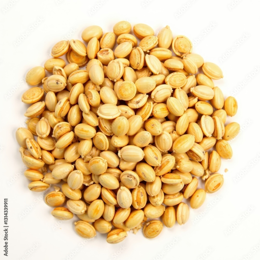 Large pile of sunflower seeds, shells intact, white background, healthy, nature Large pile of sunflower seeds, shells intact, white background, healthy, nature