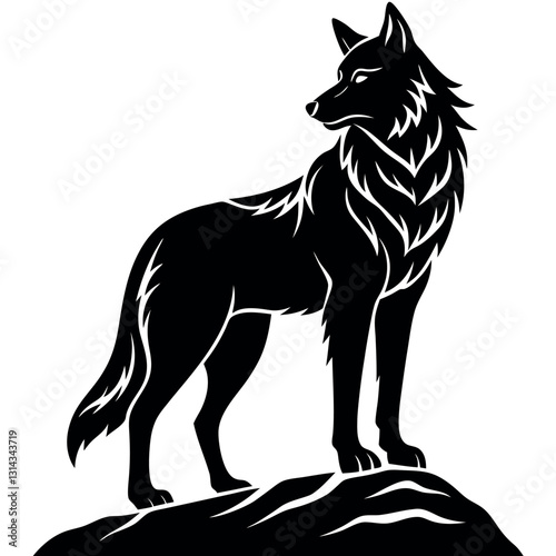 Alpha wolf-standing-on-a-rock leadership metaphor.