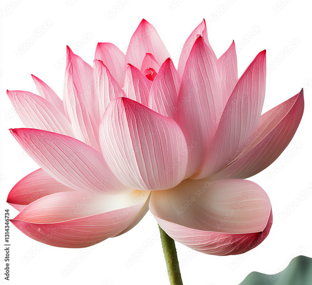 Fototapeta premium beautiful pink lotus flower isolated on a white background. water lily,