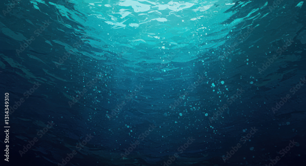 Abstract Expressionism Painting Of Deep Ocean Hues Abstract Expressionism Painting Of Deep Ocean Hues