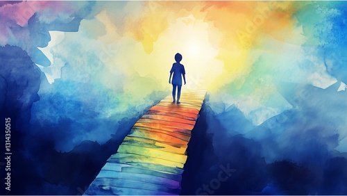 World Autism Day. Autism Awareness Art. April 9. Space for Writing