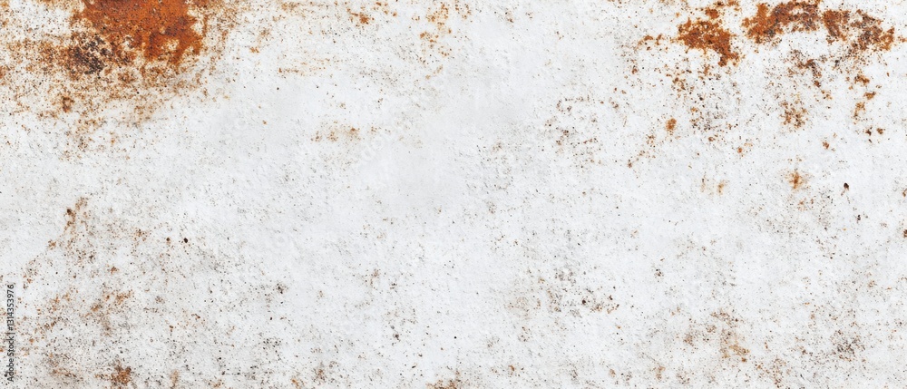 Distressed white concrete wall with rust stains, creating a grunge texture background for industrial design and vintage aesthetic Distressed white concrete wall with rust stains, creating a grunge texture background for industrial design and vintage aesthetic