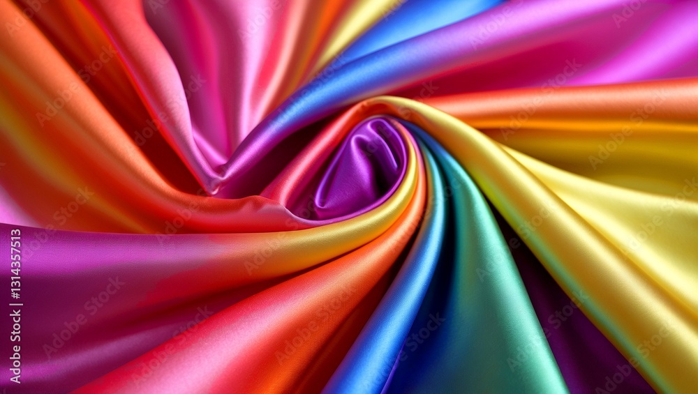 Vibrant gradient satin fabric in rich colors Vibrant gradient satin fabric in rich colors
