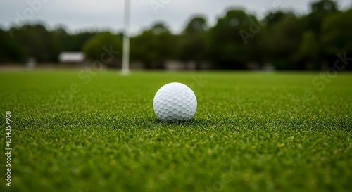 Golf ball on a putting green