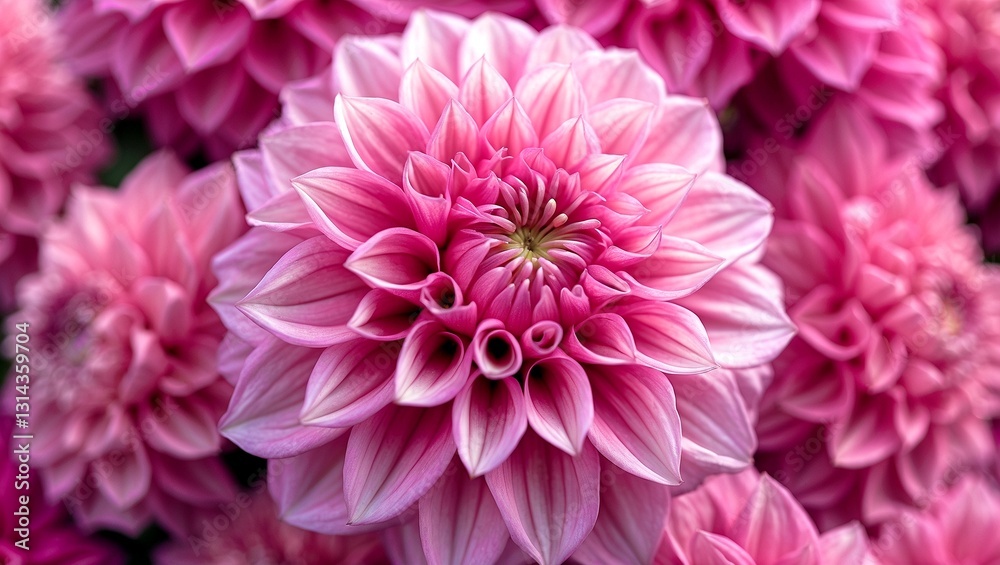 Vibrant pink dahlia flower with intricate petals Vibrant pink dahlia flower with intricate petals