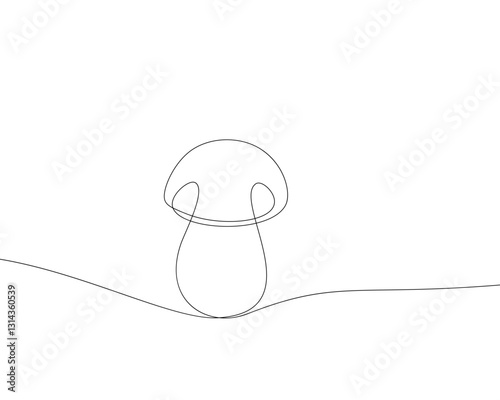 Wallpaper Mural Mushroom drawn with a single continuous line, thin black line on a white background. Minimalist vector illustration, simple, organic design. Perfect for clean, modern artwork Torontodigital.ca