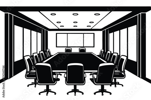 meeting room silhouette vector