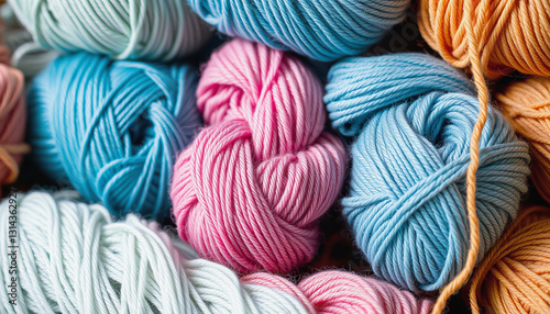 Vibrant Yarns and a Cozy Knitting Project Create a Serene Crafting Atmosphere in a Sunlit Workspace