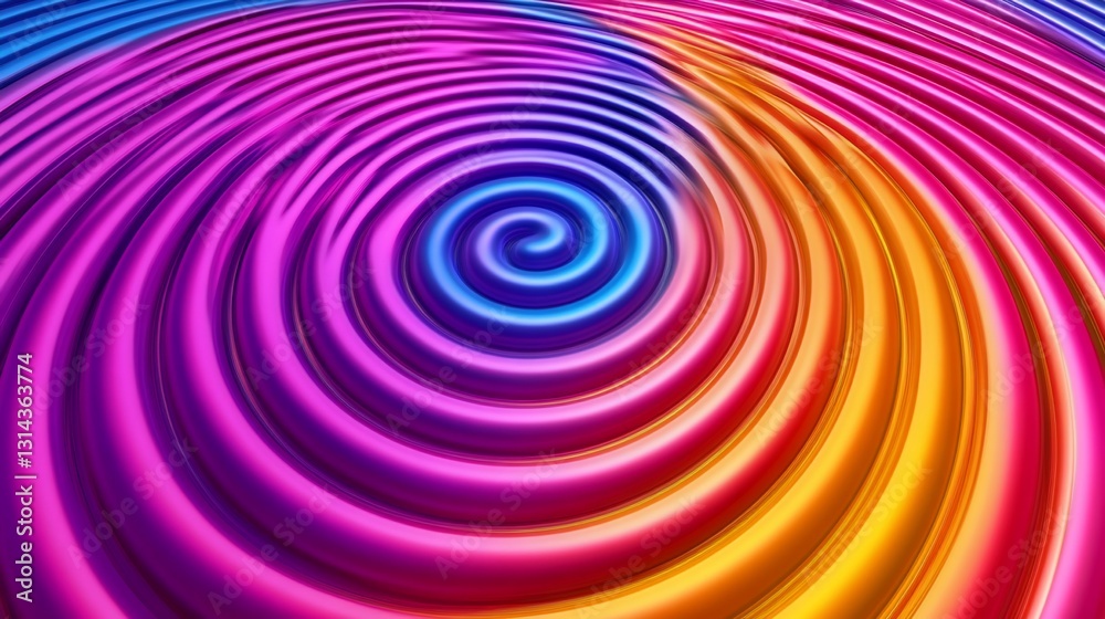 Fototapeta premium Abstract swirling vibrant color spiral