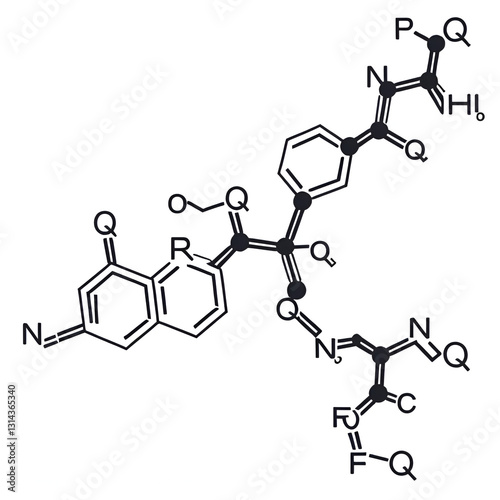 Pyrroloquinoline quinone (PQQ) redox cofactor molecule. Skeletal formula.