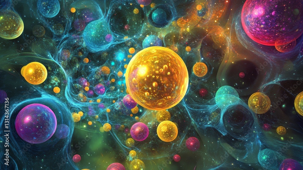 Cosmic Symphony: A Vibrant Nebula of Planetary Spheres in the Depths of Space Cosmic Symphony: A Vibrant Nebula of Planetary Spheres in the Depths of Space