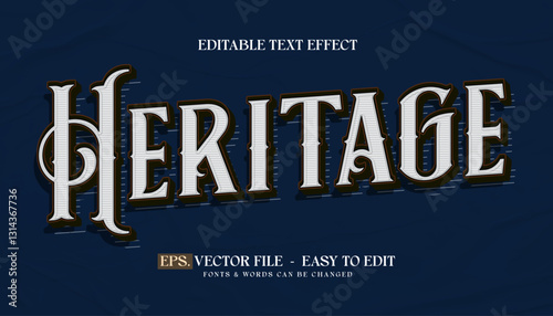 Heritage vintage editable text effect