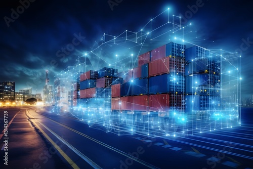 Global Business Logistics and Connectivity Containerized Freight Train for Import and Export