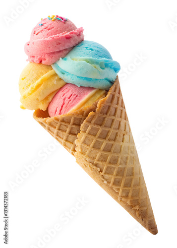 Three Scoop Ice Cream Cone