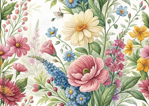 Spring Garden Floral Panoramic Backgrounds for Social Media