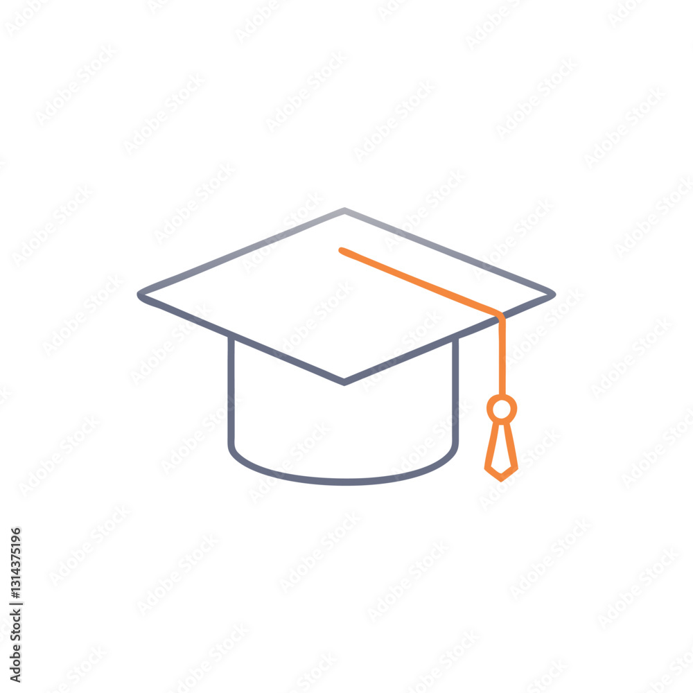 Graduation Mortarboard Vector Icon Clean Silhouette on Black and White Background. Graduation Mortarboard Vector Icon Clean Silhouette on Black and White Background.