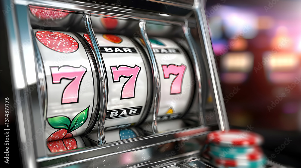 A close up photograph of a casino slot machine game